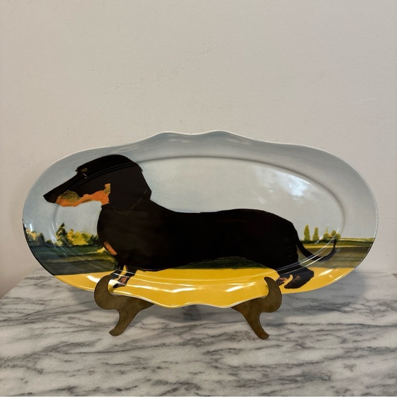 Anthropologie Sally Muir Dachshund Decorative Plate NWOT - Picture 2 of 11